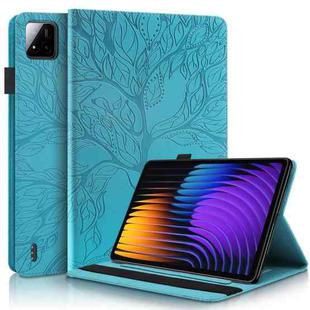 For Xiaomi Pad 7 / 7 Pro Tree Life Series Embossed Leather Tablet Case(Lake Blue)