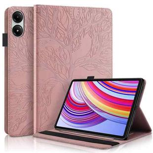 For Xiaomi Redmi Pad SE 11 2025 Tree Life Series Embossed Leather Tablet Case(Rose Gold)
