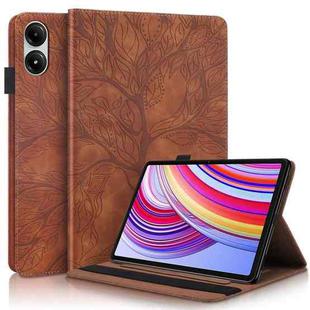 For Xiaomi Redmi Pad SE 11 2025 Tree Life Series Embossed Leather Tablet Case(Brown)