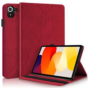 For Xiaomi Redmi K Pad Tree Life Series Embossed Leather Tablet Case(Red)