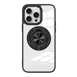 For iPhone 15 Pro Magnetic Rotating Ring Holder Acrylic Phone Case(Black)