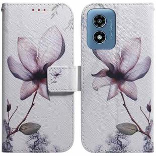 For Motorola Moto G Play 4G 2024 Coloured Drawing Flip Leather Phone Case(Magnolia)