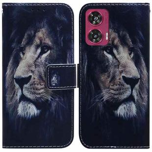 For Motorola Edge 50 Fusion Coloured Drawing Flip Leather Phone Case(Lion)