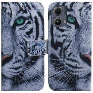 For Motorola Edge 2024 Coloured Drawing Flip Leather Phone Case(Tiger)