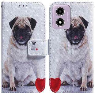 For Motorola Moto G04s / Moto E14 Coloured Drawing Flip Leather Phone Case(Pug)