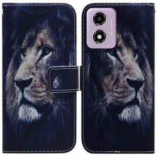 For Motorola Moto G04s / Moto E14 Coloured Drawing Flip Leather Phone Case(Lion)