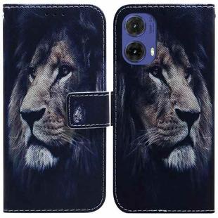 For Motorola Moto G85 Coloured Drawing Flip Leather Phone Case(Lion)