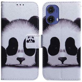 For Motorola Moto G85 Coloured Drawing Flip Leather Phone Case(Panda)