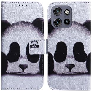 For Motorola Edge 50 Neo 5G Global Coloured Drawing Flip Leather Phone Case(Panda)