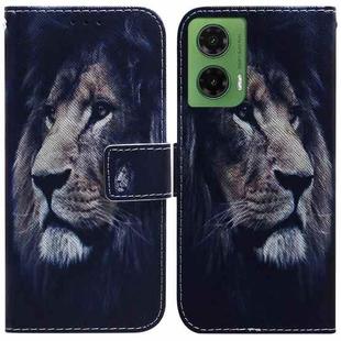 For Motorola Moto G35 Coloured Drawing Flip Leather Phone Case(Lion)