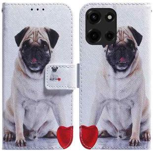 For Motorola Moto G 5G 2025 Coloured Drawing Flip Leather Phone Case(Pug)