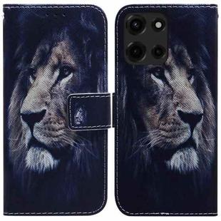 For Motorola Moto G 5G 2025 Coloured Drawing Flip Leather Phone Case(Lion)