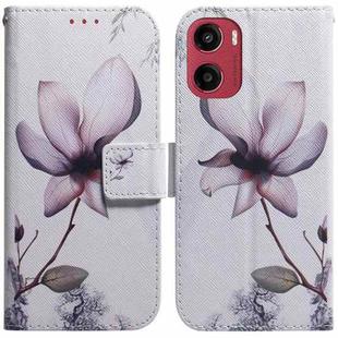 For Motorola Moto G05 / E15 Coloured Drawing Flip Leather Phone Case(Magnolia)