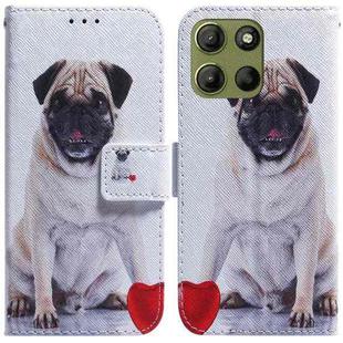 For Motorola Moto G15 Coloured Drawing Flip Leather Phone Case(Pug)