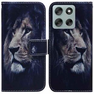 For Motorola Moto G56 5G / G66j 5G / G66y 5G Coloured Drawing Flip Leather Phone Case(Lion)