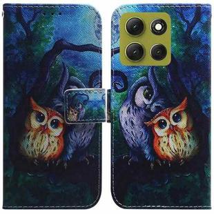 For Motorola Moto G86 5G Coloured Drawing Flip Leather Phone Case(Oil Painting Owl)