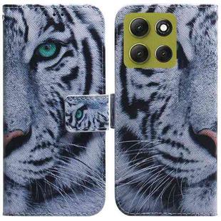 For Motorola Moto G86 5G Coloured Drawing Flip Leather Phone Case(Tiger)