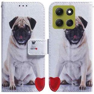 For Motorola Moto G86 5G Coloured Drawing Flip Leather Phone Case(Pug)