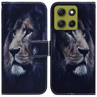 For Motorola Moto G86 5G Coloured Drawing Flip Leather Phone Case(Lion)