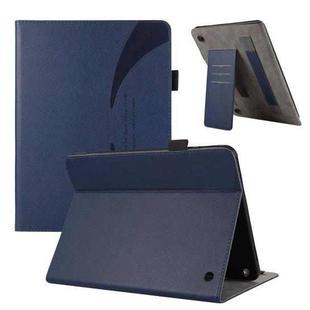 For Amazon Kindle Fire HD10/HD10 Plus 2021 Litchi Texture Leather Sucker Tablet Case(Dark Blue)
