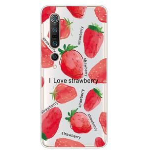 For Xiaomi Mi 10 5G Shockproof Painted TPU Protective Case(Strawberry)