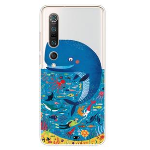 For Xiaomi Mi 10 5G Shockproof Painted TPU Protective Case(Whale Seabed)