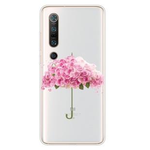 For Xiaomi Mi 10 5G Shockproof Painted TPU Protective Case(Flower Umbrella)
