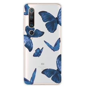 For Xiaomi Mi 10 Pro 5G Shockproof Painted TPU Protective Case(Blue Butterfly)