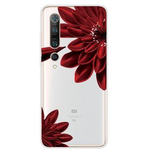 For Xiaomi Mi 10 Pro 5G Shockproof Painted TPU Protective Case(Red Flower)