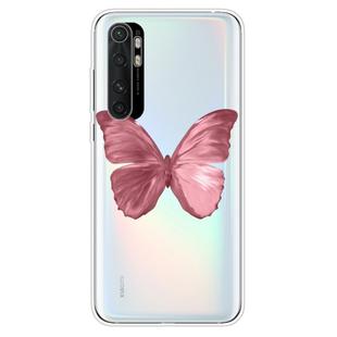 For Xiaomi Mi Note 10 Lite Shockproof Painted TPU Protective Case(Red Butterfly)