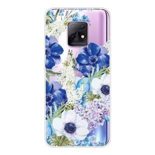 For Xiaomi Redmi 10X 5G Shockproof Painted TPU Protective Case(Blue White Rose)