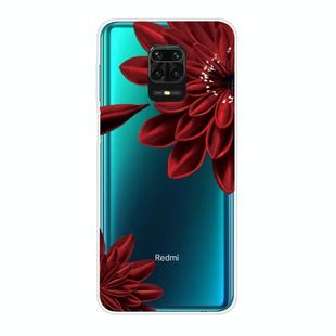 For Xiaomi Redmi Note 9S Shockproof Painted TPU Protective Case(Red Flower)