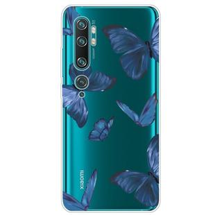 For Xiaomi Mi CC9 Pro Shockproof Painted TPU Protective Case(Blue Butterfly)