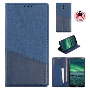 For Nokia 2.3 MUXMA MX109 Horizontal Flip Leather Case with Holder & Card Slot & Wallet(Blue)