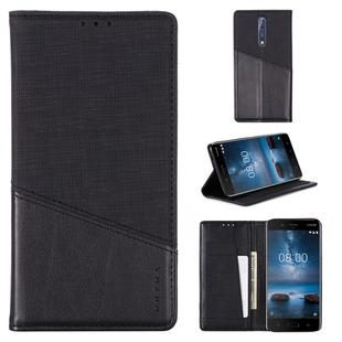 For Nokia 8 MUXMA MX109 Horizontal Flip Leather Case with Holder & Card Slot & Wallet(Black)