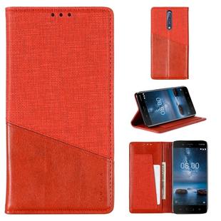 For Nokia 8 MUXMA MX109 Horizontal Flip Leather Case with Holder & Card Slot & Wallet(Red)