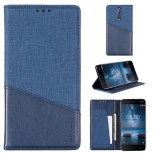 For Nokia 8 MUXMA MX109 Horizontal Flip Leather Case with Holder & Card Slot & Wallet(Blue)