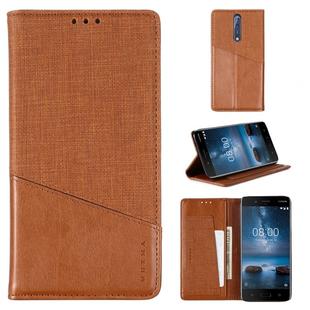 For Nokia 8 MUXMA MX109 Horizontal Flip Leather Case with Holder & Card Slot & Wallet(Brown)