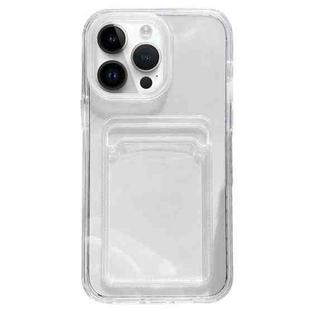 For iPhone 15 Pro 360 Clear PC Hybrid  TPU Phone Case with Card Slot(Transparent)