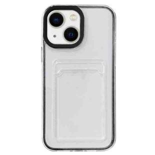 For iPhone 14 360 Clear PC Hybrid  TPU Phone Case with Card Slot(Black)
