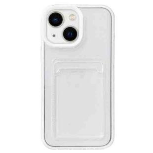 For iPhone 14 360 Clear PC Hybrid  TPU Phone Case with Card Slot(White)