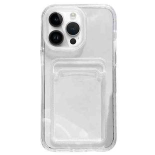 For iPhone 13 Pro Max 360 Clear PC Hybrid  TPU Phone Case with Card Slot(Transparent)