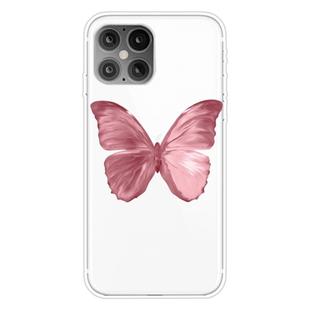 For iPhone 12 / 12 Pro Pattern TPU Protective Case(Red Butterfly)