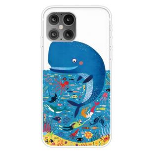 For iPhone 12 / 12 Pro Pattern TPU Protective Case(Whale Seabed)