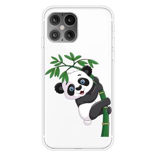 For iPhone 12 / 12 Pro Pattern TPU Protective Case(Panda Climbing Bamboo)