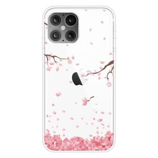 For iPhone 12 / 12 Pro Pattern TPU Protective Case(Cherry Blossoms Fall)