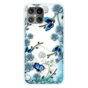 For iPhone 12 / 12 Pro Pattern TPU Protective Case(Chrysanthemum Butterfly)