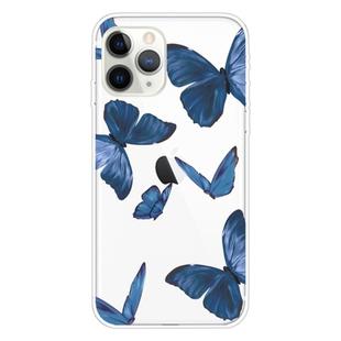 For iPhone 11 Pro Max Pattern TPU Protective Case(Blue Butterfly)