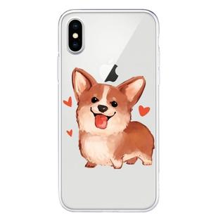 For iPhone XS Max Pattern TPU Protective Case(Love Corgi)