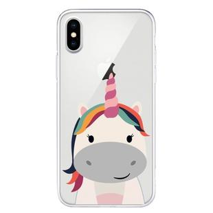 For iPhone X / XS Pattern TPU Protective Case(Fat Unicorn)